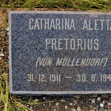 PRETORIUS Catharina Aletta nee VON MOLLENDORF 1911-1946