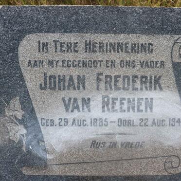 REENEN Johan Frederik, van 1885-1947