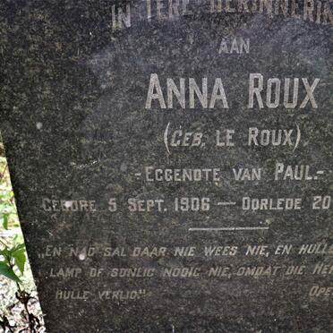 ROUX Anna nee LE ROUX 1906-1942