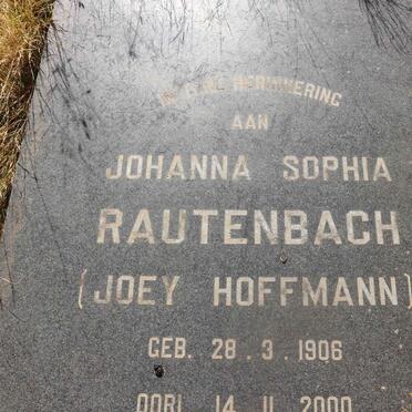 RAUTENBACH Johanna Sophia nee HOFFMANN 1906-2000