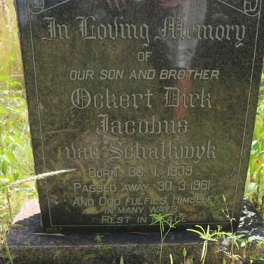 SCHALKWYK Ockert Dirk Jacobus, van 1939-1961