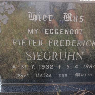 SIEGRUHN Pieter Frederick 1932-1984