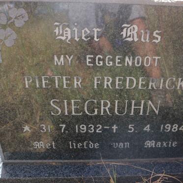SIEGRUHN Pieter Frederick 1932-1984