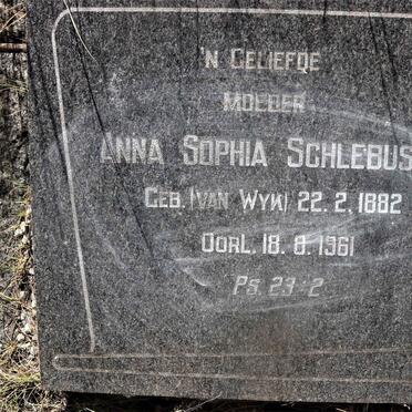 SCHLEBUSCH Anna Sophia nee VAN WYK 1882-1961
