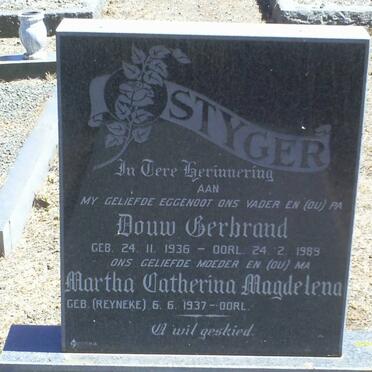 STYGER Douw Gerbrand 1936-1989 &amp; Martha Catherina Magdelena REYNEKE 1937-