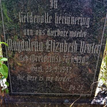 VENTER Magdalena Elizabeth nee PRETORIUS 1902-1942