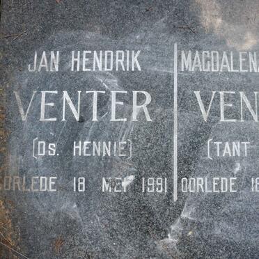VENTER Jan Hendrik -1991 &amp; Magdalena Magrietha -1998