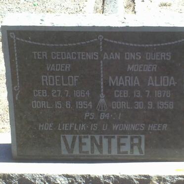 VENTER Roelof 1864-1954 &amp; Maria Alida 1878-1958