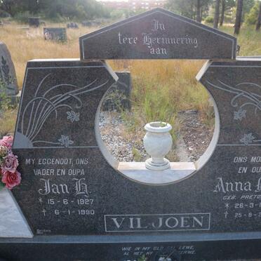 VILJOEN Jan H. 1927-1990 &amp; Anna M.E. PRETORIUS 1926-2014