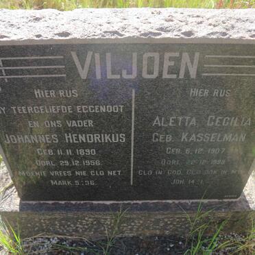 VILJOEN Johannes Hendrikus 1890-1956 &amp; Aletta Cecilia KASSELMAN 1907-1999