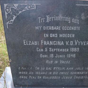 VYVER Elzabi Francina, v.d. 1889-1946
