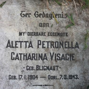 VISAGIE Aletta Petronella Catharina nee BLIGNAUT 1904-1943