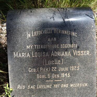 VISSER Maria Louisa Adriana nee PIEK 1925-1945