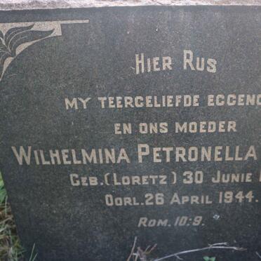 VILJOEN Wilhelmina Petronella nee LORETZ 1896-1944