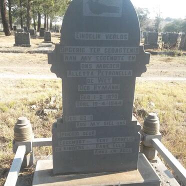 WET Alletta Petronella, de nee HYMANN 1870-1944