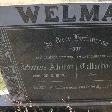 WELMAN Johannes Adriaan -1947 &amp; Catharina BOSHOFF