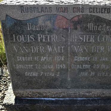 WALT Louis Petrus, van der 1876-1949 &amp; Hester Cornelia 1887-1968