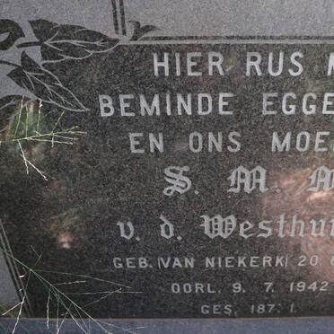 WESTHUIZEN S.M.M., v.d. nee VAN NIEKERK 1902-1942
