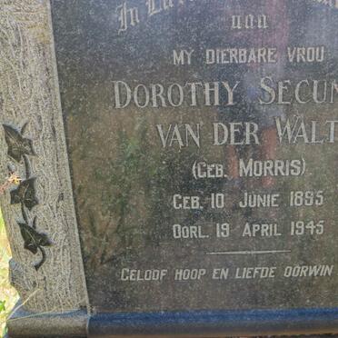 WALT Dorothy Secunda, van der nee MORRIS 1895-1945