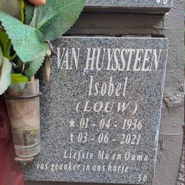 HUYSSTEEN Isobel, van nee LOUW 1936-2021