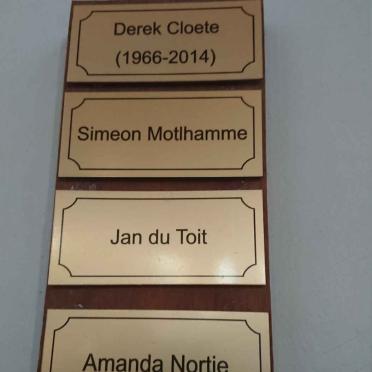 CLOETE Derek :: MOLTHAMME Simeon :: TOIT Jan, du :: NORTJE Amanda