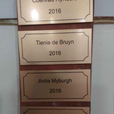 RYNDERS Coenrad -2016 :: BRUYN Tienie, de -2016 :: MYBURGH Anita -2016 :: MOHAPI Bernice nee NKGONO -2016