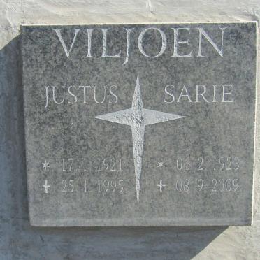 VILJOEN Justus 1921-1995 &amp; Sarie 1923-2009