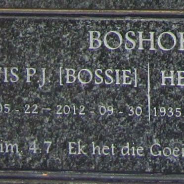 BOSHOFF Louis P.J. 1930-2012 &amp; Hettie C.H. HART 1935-2019