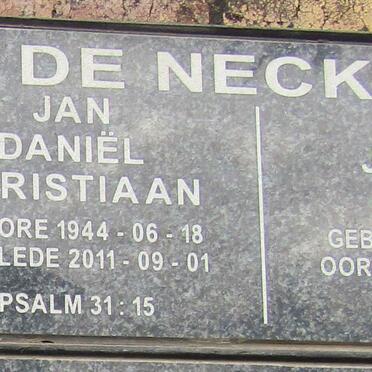 NECKER Jan Daniël Christiaan, de 1944-2011 &amp; Anna Jacoba 1946-2011