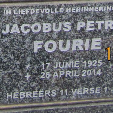FOURIE Jacobus Petrus 1925-2014