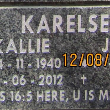 KARELSEN Kallie 1940-2012 &amp; Joan 1946-