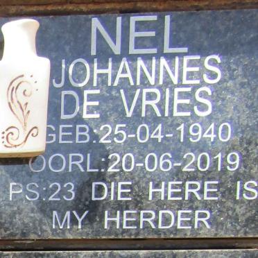 NEL Johannes De Vries 1940-2019