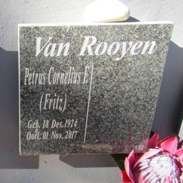 ROOYEN Petrus Cornelius F., van 1924-2017