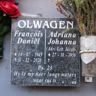 OLWAGEN Francois Daniel 1945-2020 &amp; Adriana Johanna JACOBS 1956-