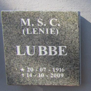 LUBBE M.S.C. 1916-2009