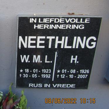 NEETHLING W.M.L. 1923-1992 &amp; H. 1926-2007