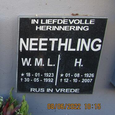 NEETHLING W.M.L. 1923-1992 &amp; H. 1926-2007
