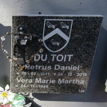 TOIT Petrus Daniel, du 1941-2015 & Vera Marie Martha 1940-