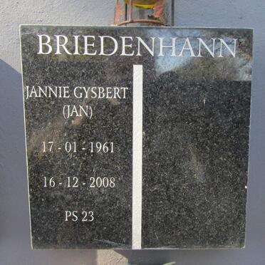 BRIEDENHANN Jannie Gysbert 1961-2008