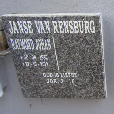 RENSBURG Raymond Johan, Janse van 1932-2012