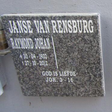 RENSBURG Raymond Johan, Janse van 1932-2012