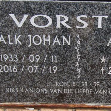 VORSTER Schalk Johan 1933-2016 & Adriana 1935-2021