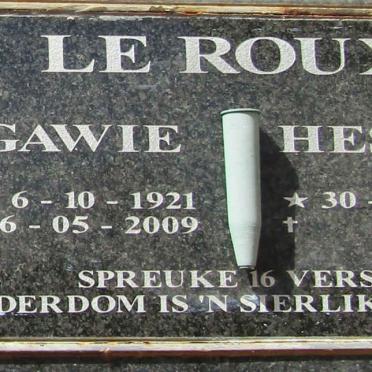 ROUX Gawie, le 1921-2009 & Hester 1943 -