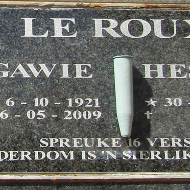 ROUX Gawie, le 1921-2009 & Hester 1943 -