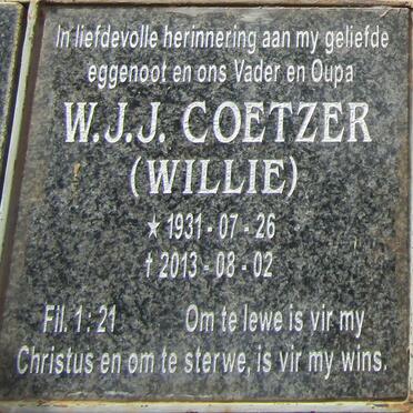 COETZER W.J.J. 1931-2013