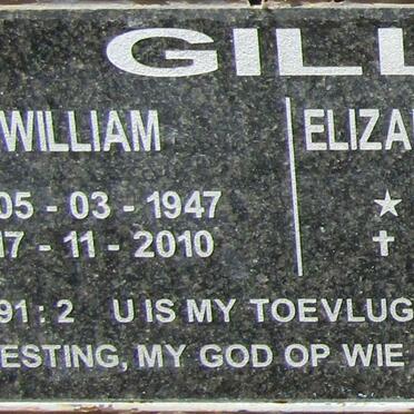 GILL William 1947-2010 & Elizabeth Johanna 1950-