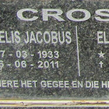 CROSS Cornelis Jacobus 1933-2011 & Elsje Aletta 1933 -
