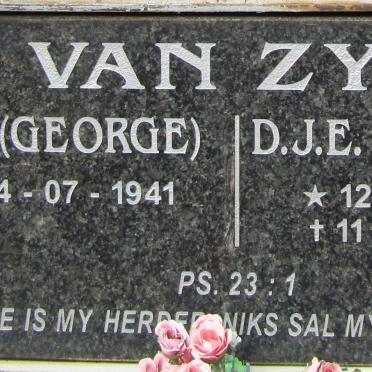 ZYL George F., van 1941- & Doreen J.E. 1950-2015