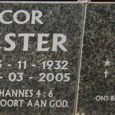 BESTER Cor 1932-2005 & Corrie 1933-