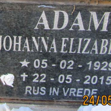 ADAM Johanna Elizabeth 1929-2015